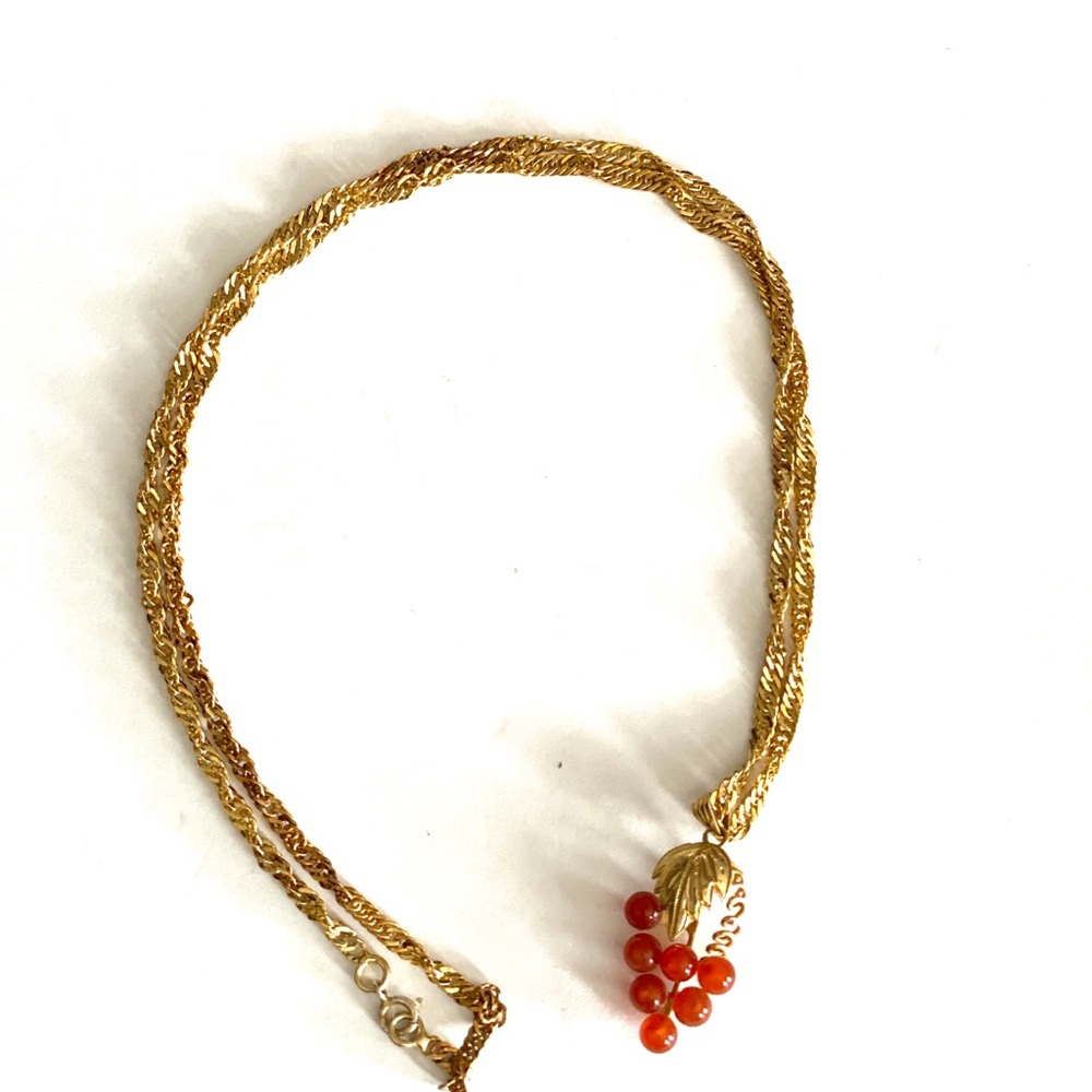 Vintage necklace with pendant gold plated